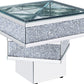 HomeRoots Contempo Glass And Bling End Table in Gray Finish