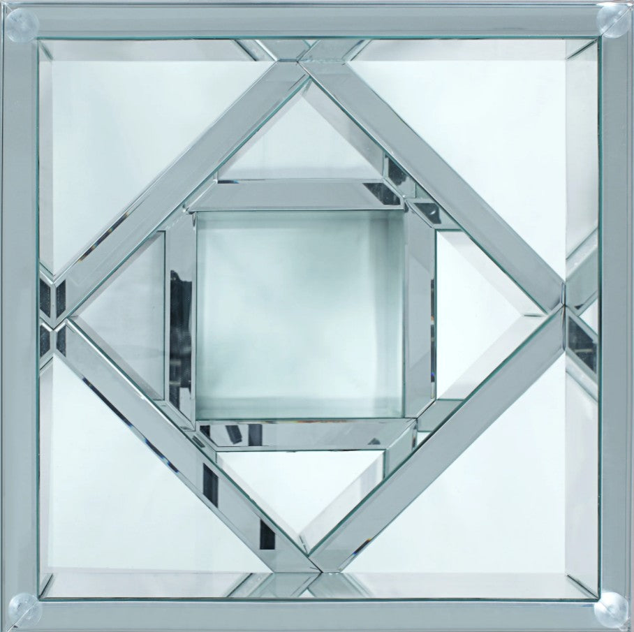 HomeRoots Contempo Glass And Bling End Table in Gray Finish