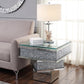 HomeRoots Contempo Glass And Bling End Table in Gray Finish