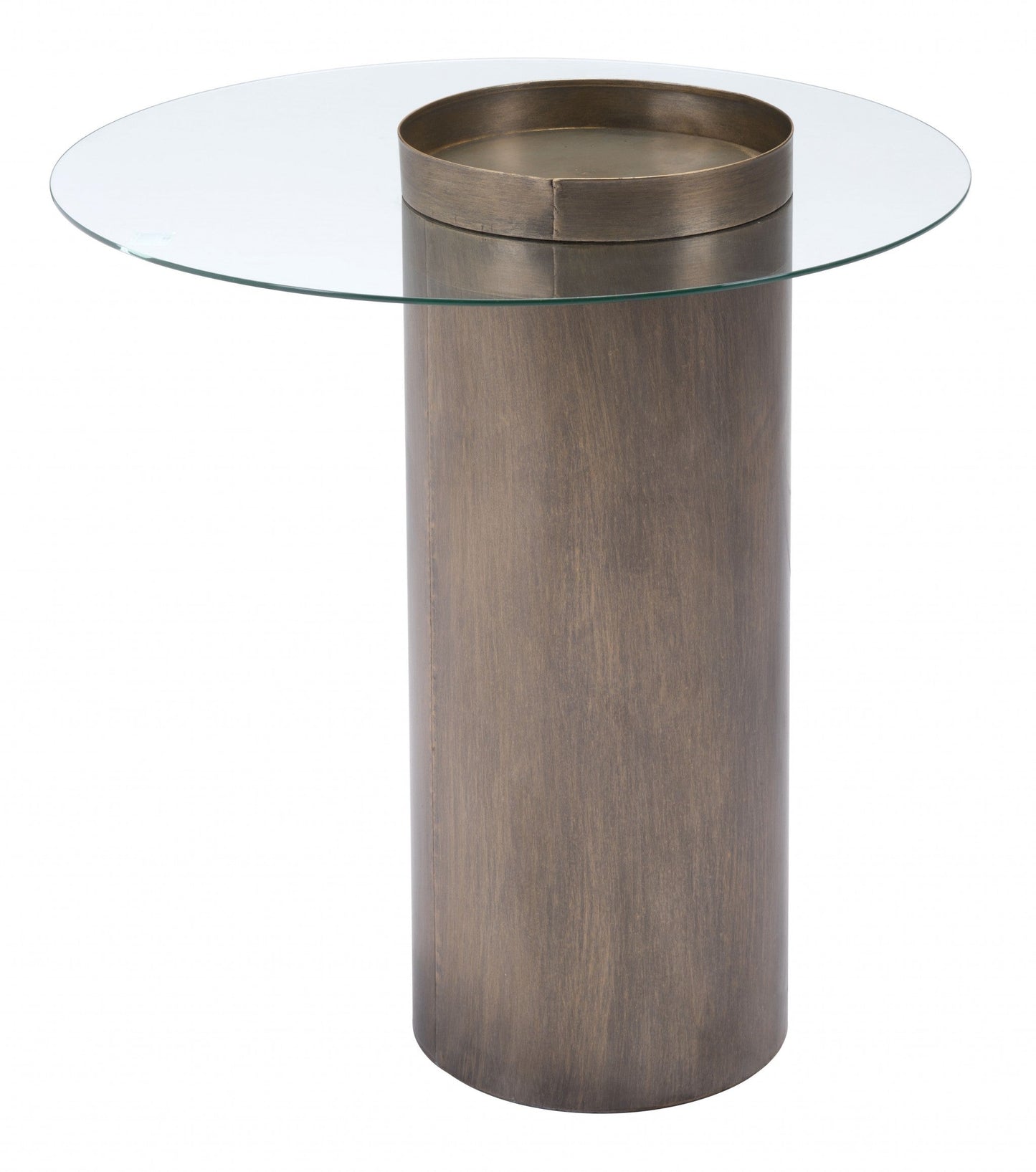 HomeRoots Contemporary Antique Gold End Table