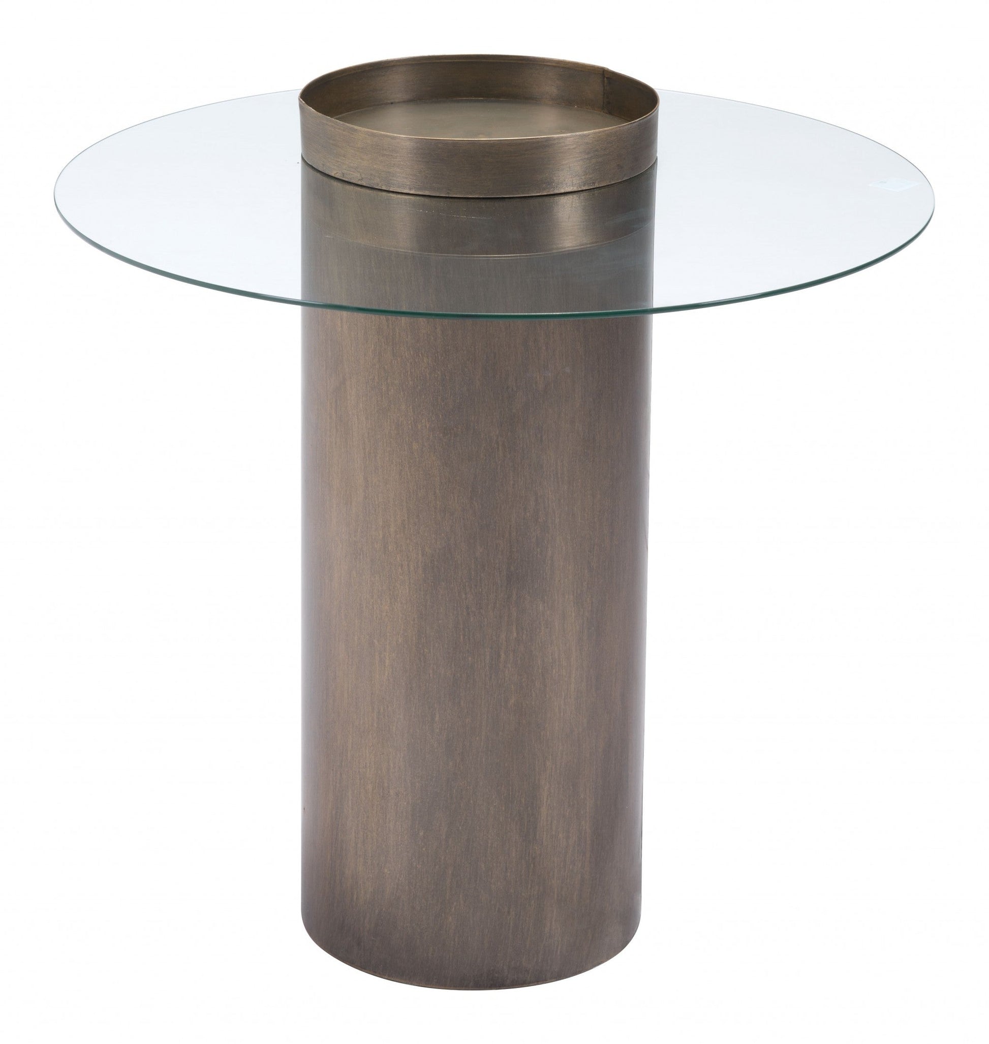 HomeRoots Contemporary Antique Gold End Table