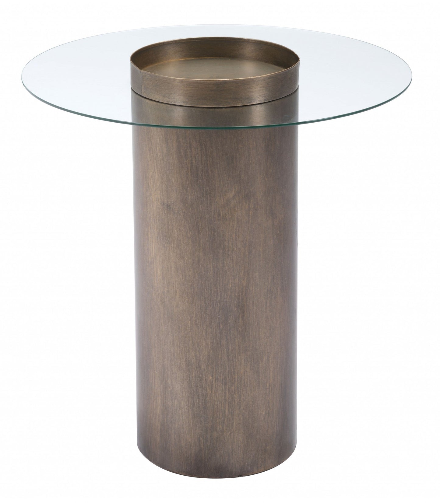 HomeRoots Contemporary Antique Gold End Table