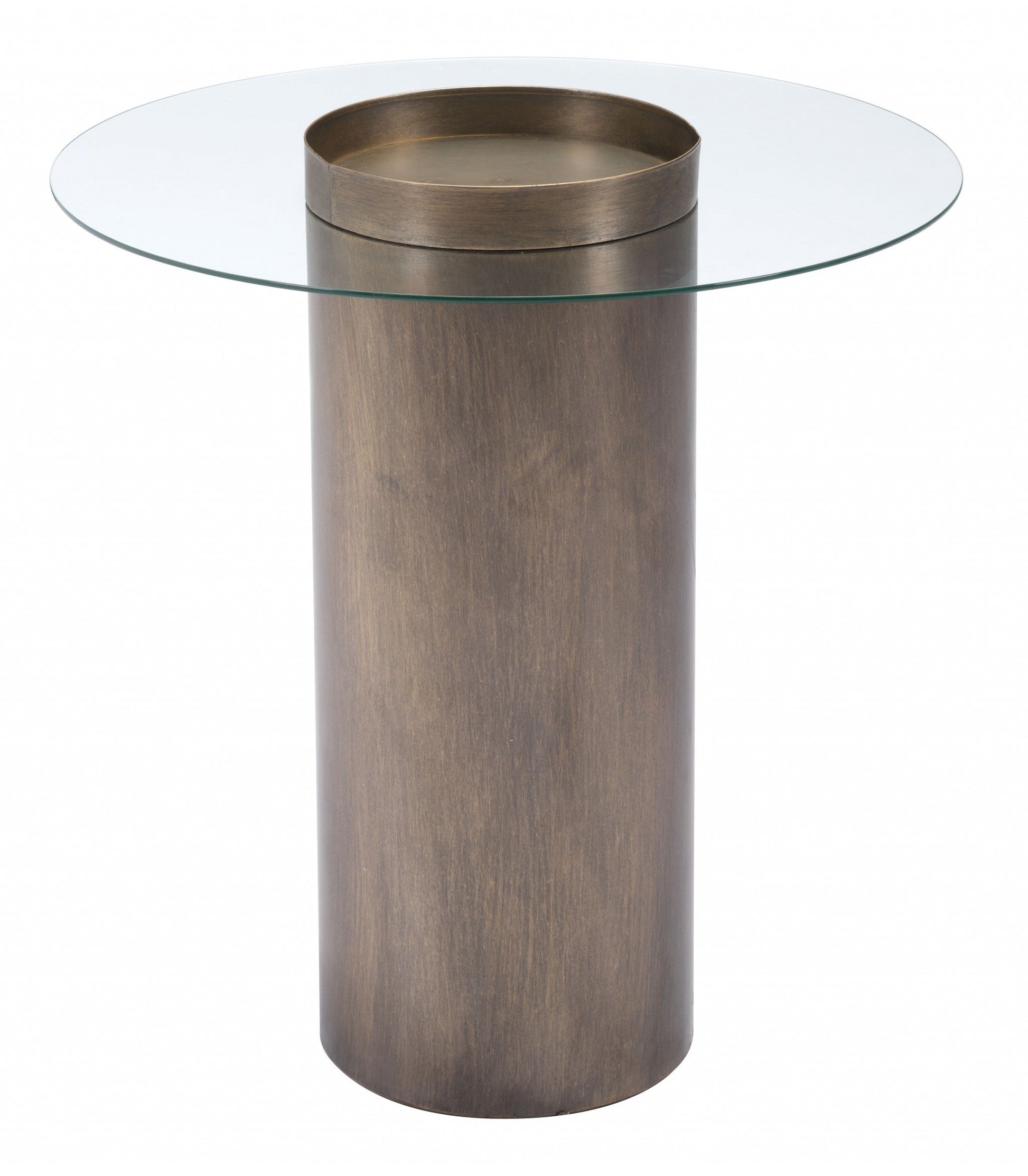 HomeRoots Contemporary Antique Gold End Table