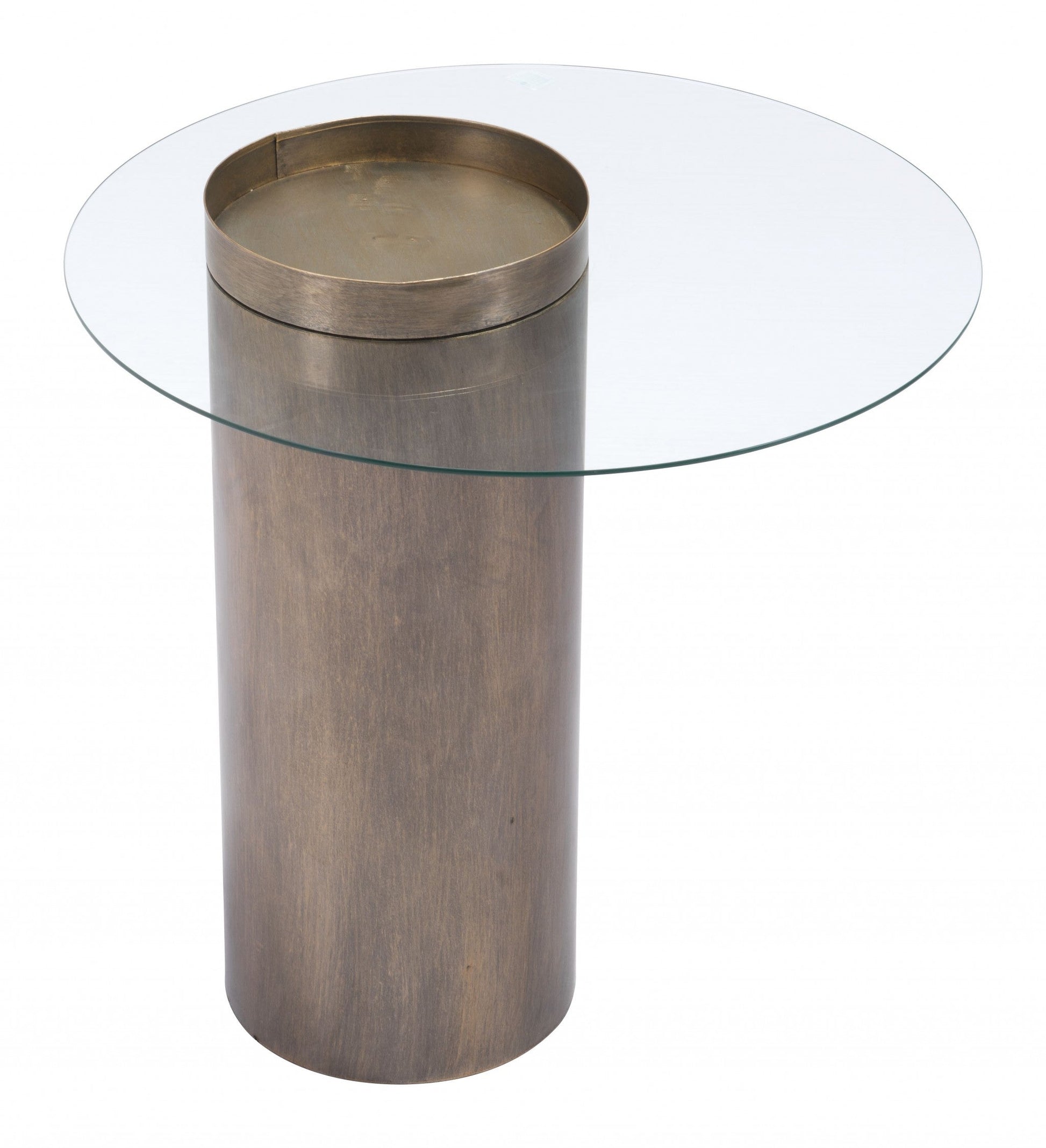HomeRoots Contemporary Antique Gold End Table