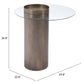 HomeRoots Contemporary Antique Gold End Table