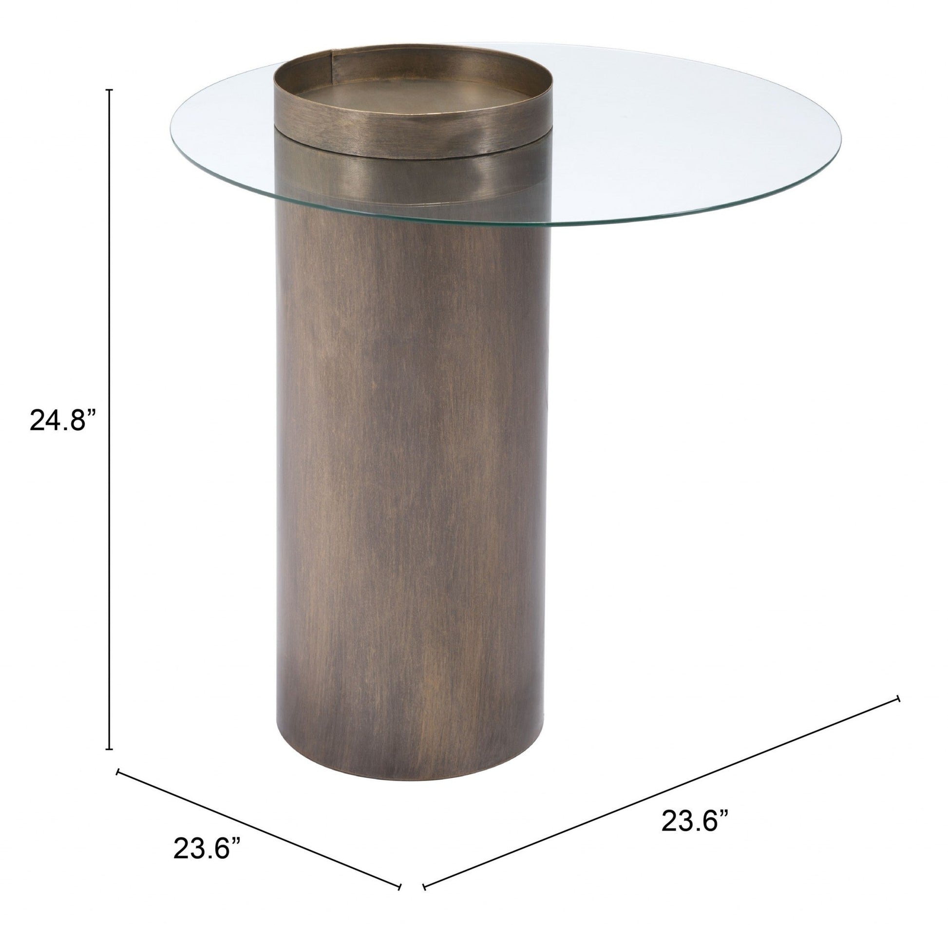 HomeRoots Contemporary Antique Gold End Table