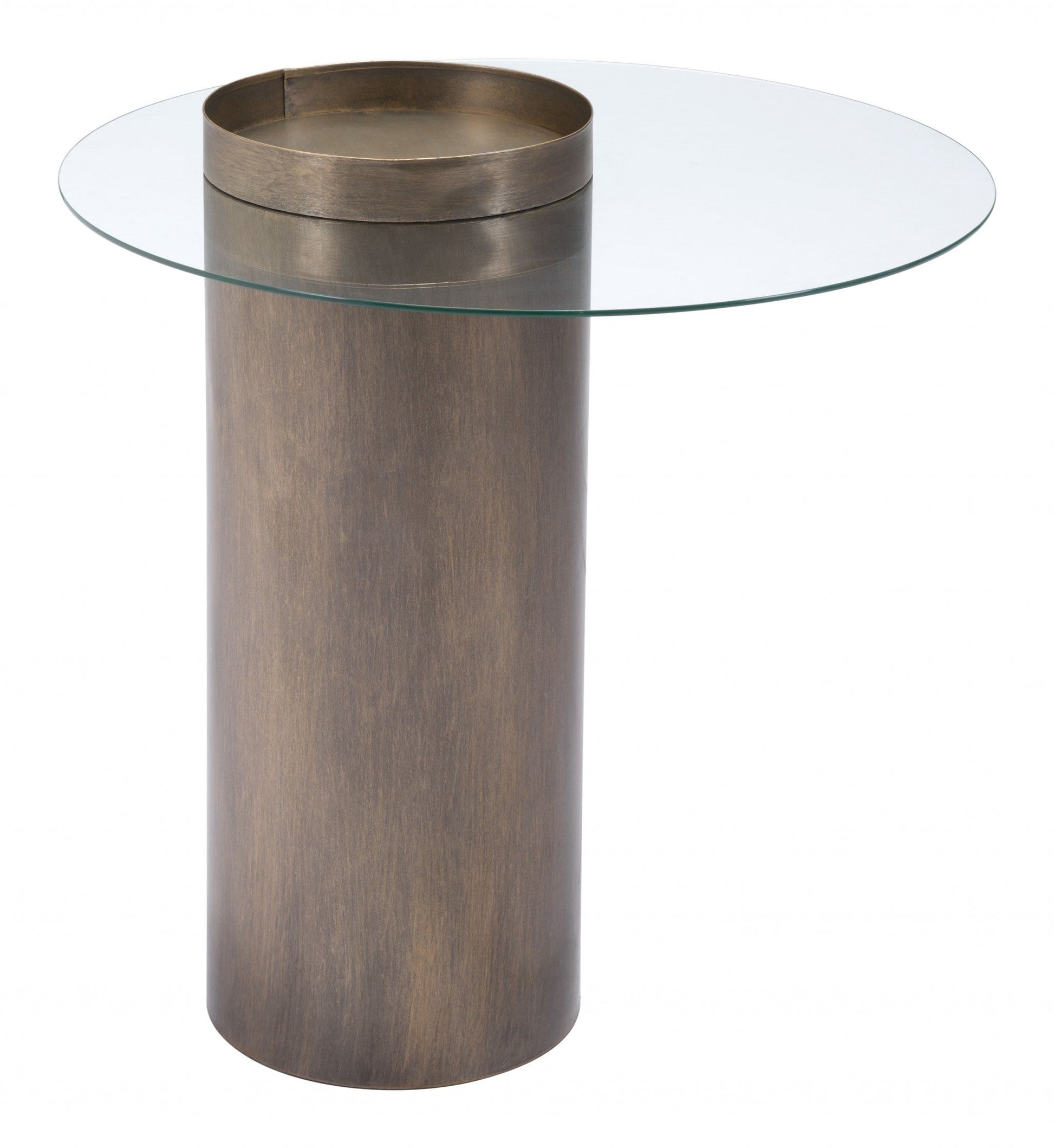 HomeRoots Contemporary Antique Gold End Table