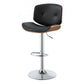 HomeRoots Contemporary Black And Walnut Adjustable Stool