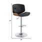 HomeRoots Contemporary Black And Walnut Adjustable Stool