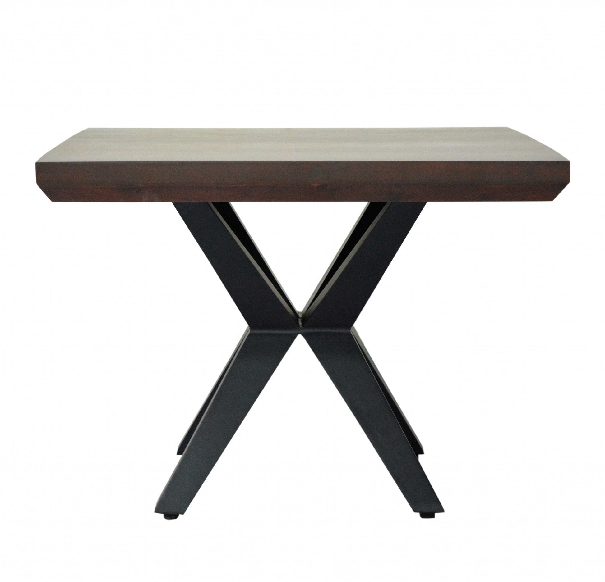 HomeRoots Contemporary Dark Acacia Black Inverted Frame End or Side table