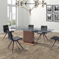 HomeRoots Contemporary Glass Extendable Pedestal Dining Table