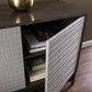 HomeRoots Contemporary Grid Lines Three Door Accent Cabinet
