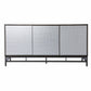 HomeRoots Contemporary Grid Lines Three Door Accent Cabinet