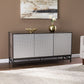 HomeRoots Contemporary Grid Lines Three Door Accent Cabinet