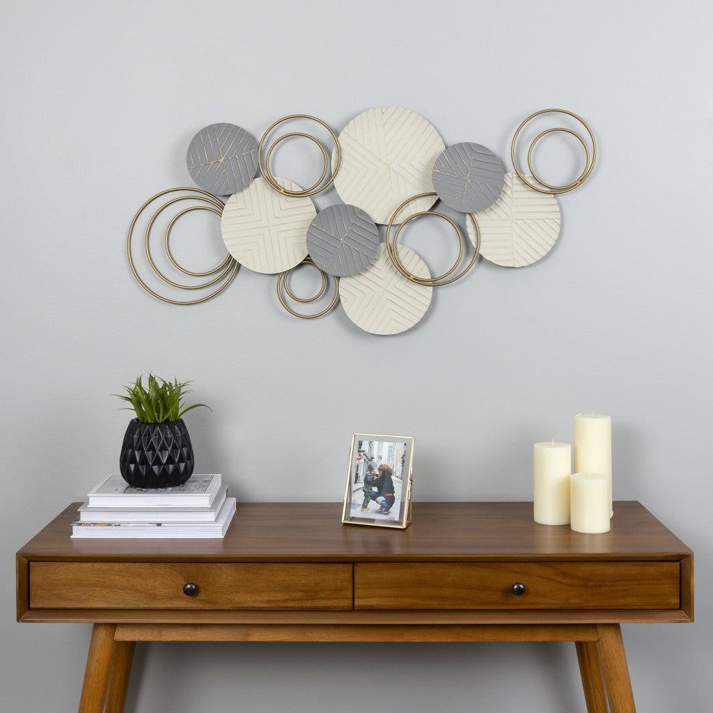 HomeRoots Contemporary Layered Metal Plate Wall Décor