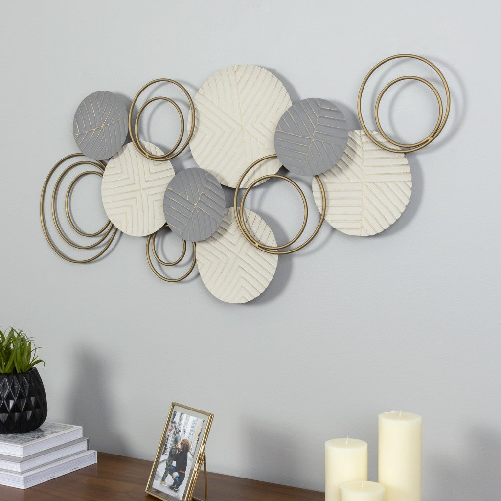 HomeRoots Contemporary Layered Metal Plate Wall Décor