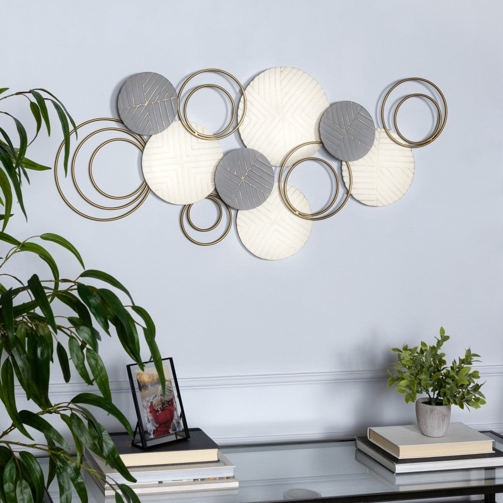 HomeRoots Contemporary Layered Metal Plate Wall Décor