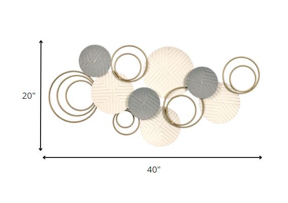 HomeRoots Contemporary Layered Metal Plate Wall Décor