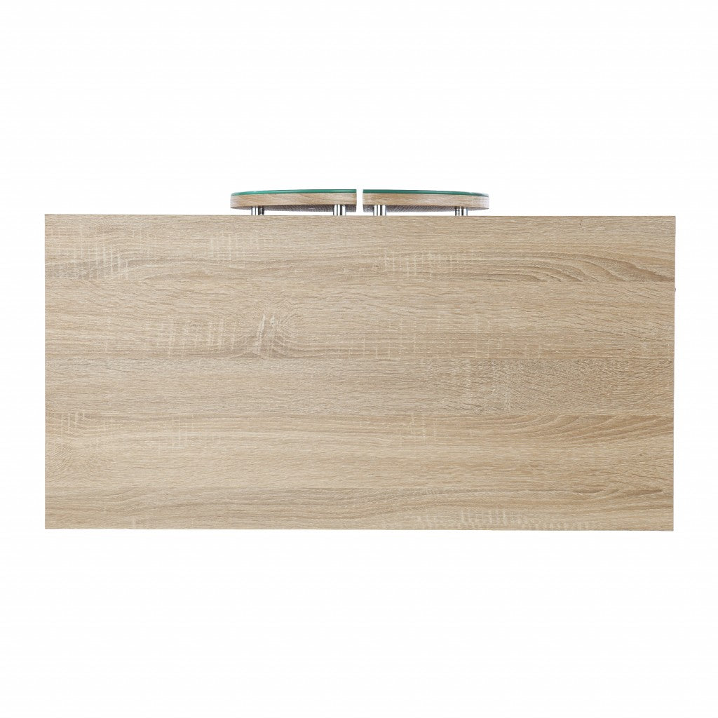 HomeRoots Contemporary Mirrored Circle Double Door Bar Cabinet