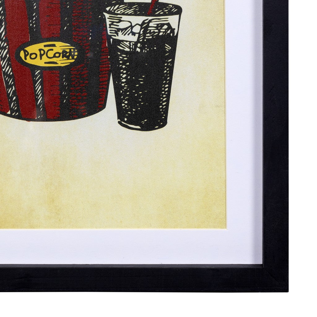 HomeRoots Contemporary Popcorn and Drink Framed Wall Art