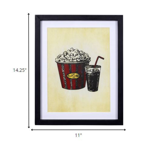 HomeRoots Contemporary Popcorn and Drink Framed Wall Art