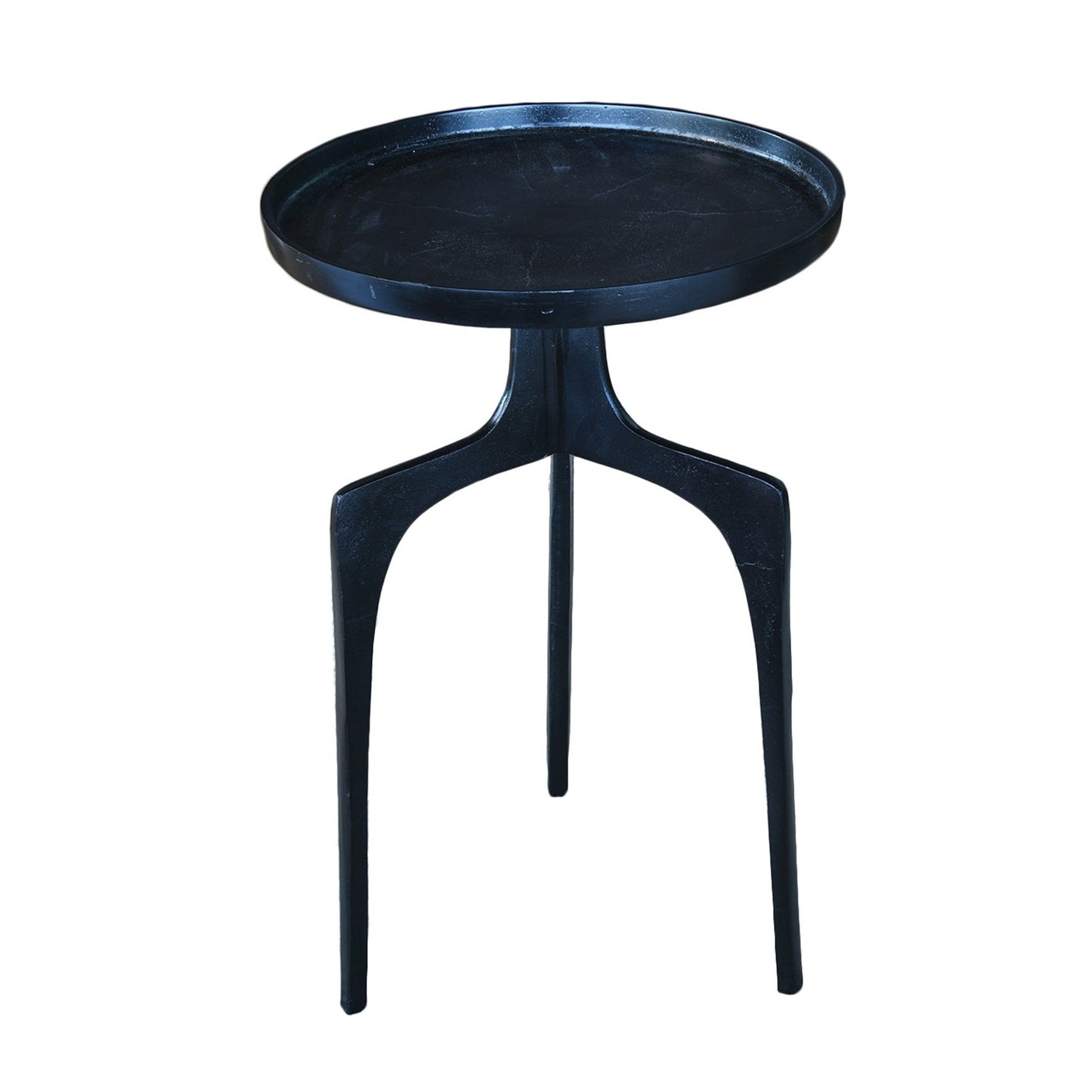 HomeRoots Contemporary Side Table in Bluish Black Finish