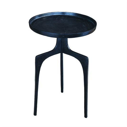 HomeRoots Contemporary Side Table in Bluish Black Finish