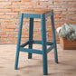 HomeRoots Contrast Wood Bar Stool in Teal and Natural Finish