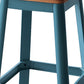 HomeRoots Contrast Wood Bar Stool in Teal and Natural Finish