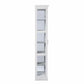 HomeRoots Cornice Molding Curio With Glass Door in White Finish