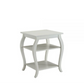 HomeRoots Cottage Bow Leg Square End Table in White Finish