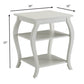 HomeRoots Cottage Bow Leg Square End Table in White Finish