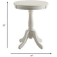 HomeRoots Cottage Wood Pedestal Side or End Table in White Finish