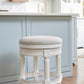 HomeRoots Counter Height Round Counter Stool in Alabaster White Finish