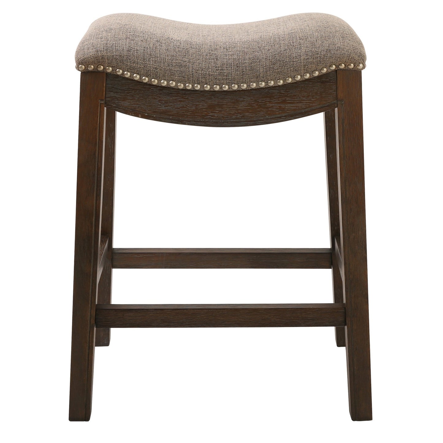 HomeRoots Counter Height Saddle Style Taupe Stool