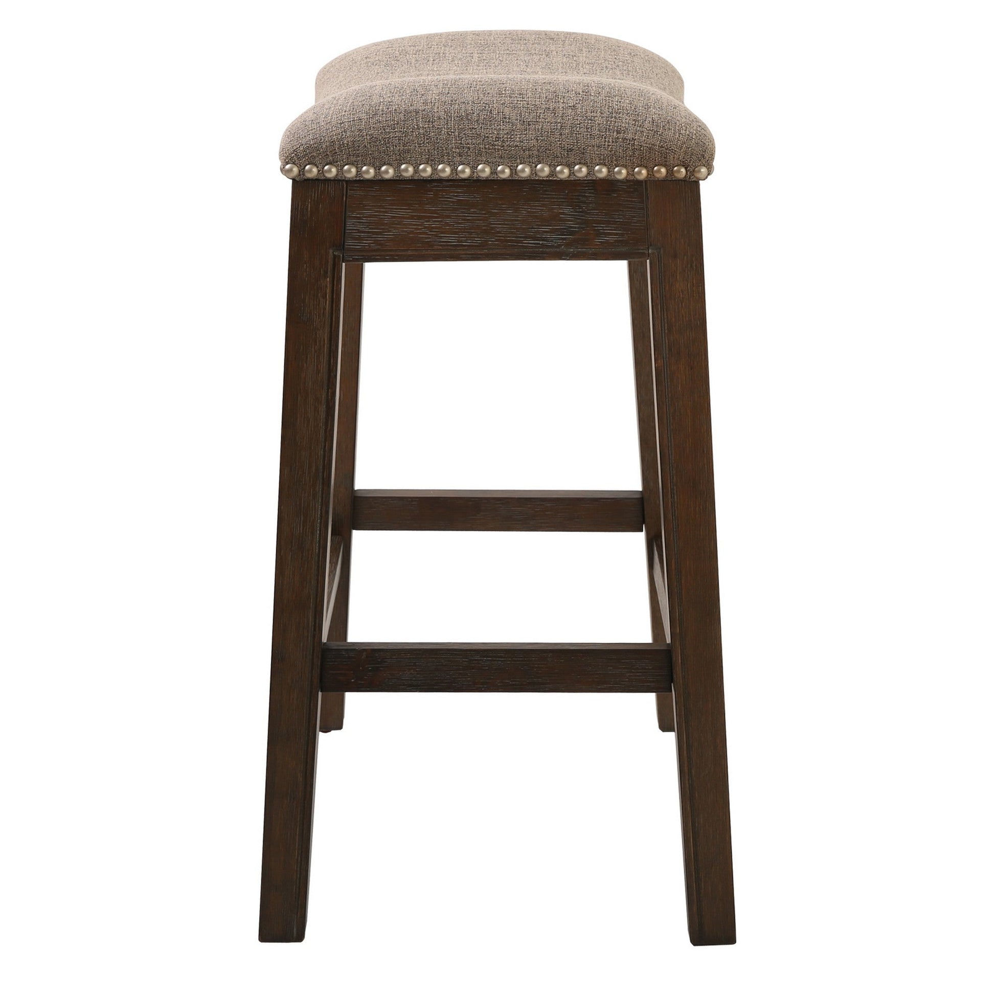 HomeRoots Counter Height Saddle Style Taupe Stool