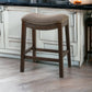 HomeRoots Counter Height Saddle Style Taupe Stool