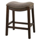 HomeRoots Counter Height Saddle Style Taupe Stool