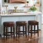HomeRoots Counter Height Stool With Distressed Walnut Finish