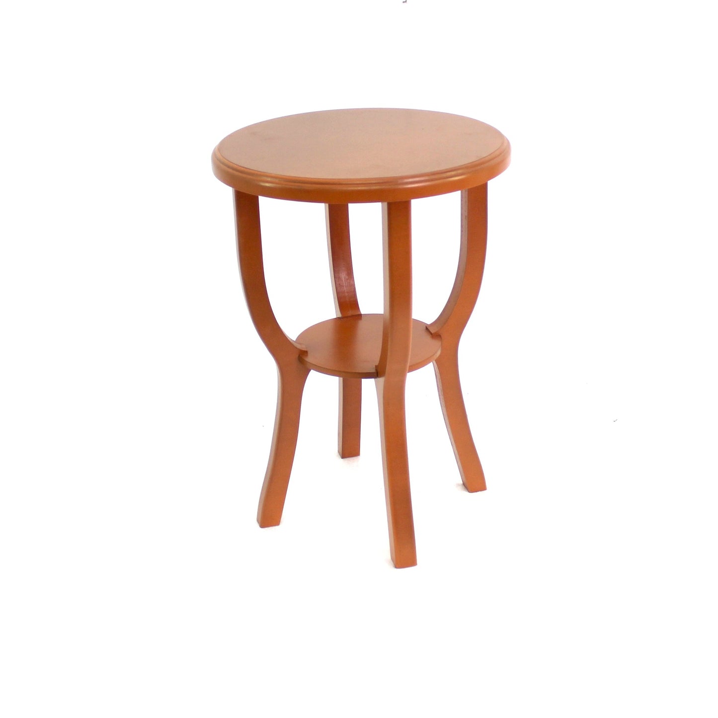 HomeRoots Country Cottage Style Wooden Stool In Bright Orange