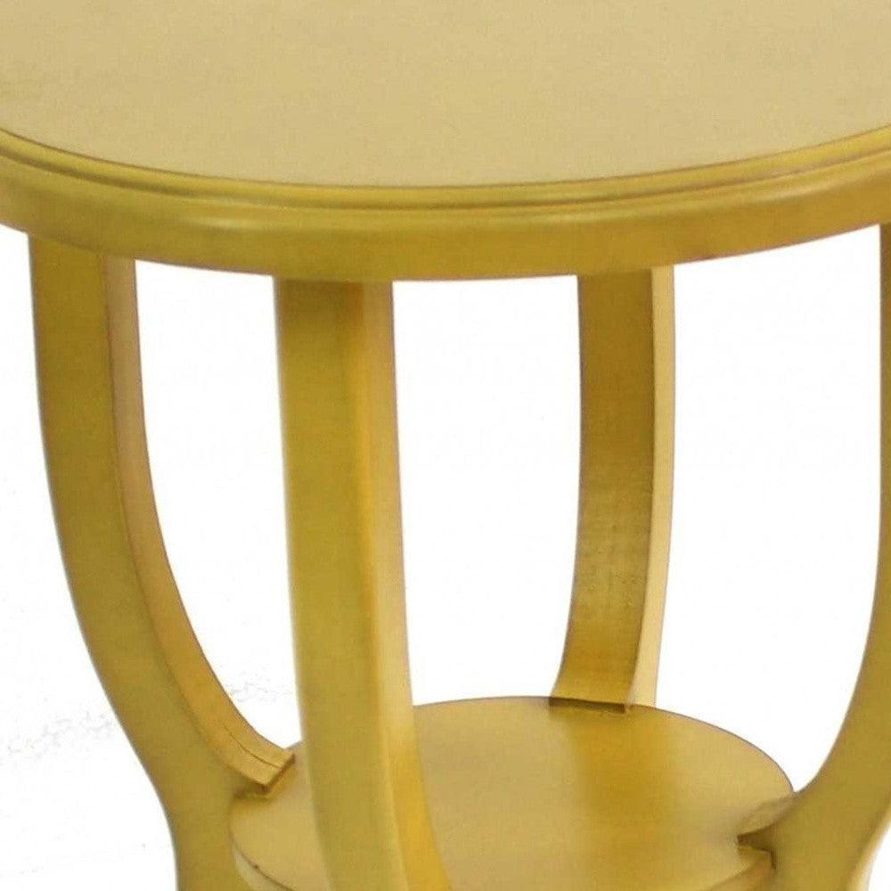 HomeRoots Country Cottage Style Wooden Stool In Yellow