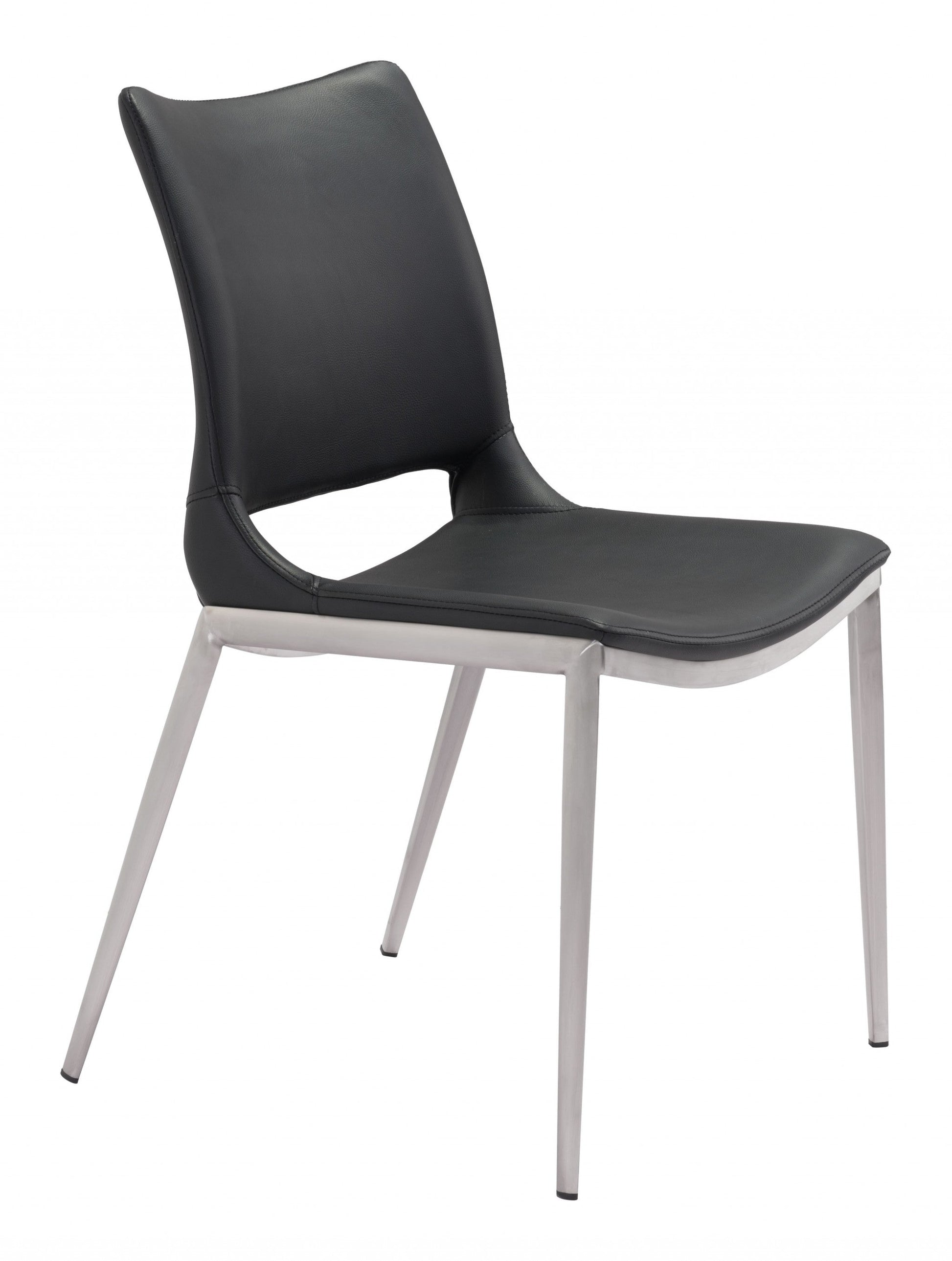 HomeRoots Cradle White Faux Leather Side or Dining Chairs in Set of 2
