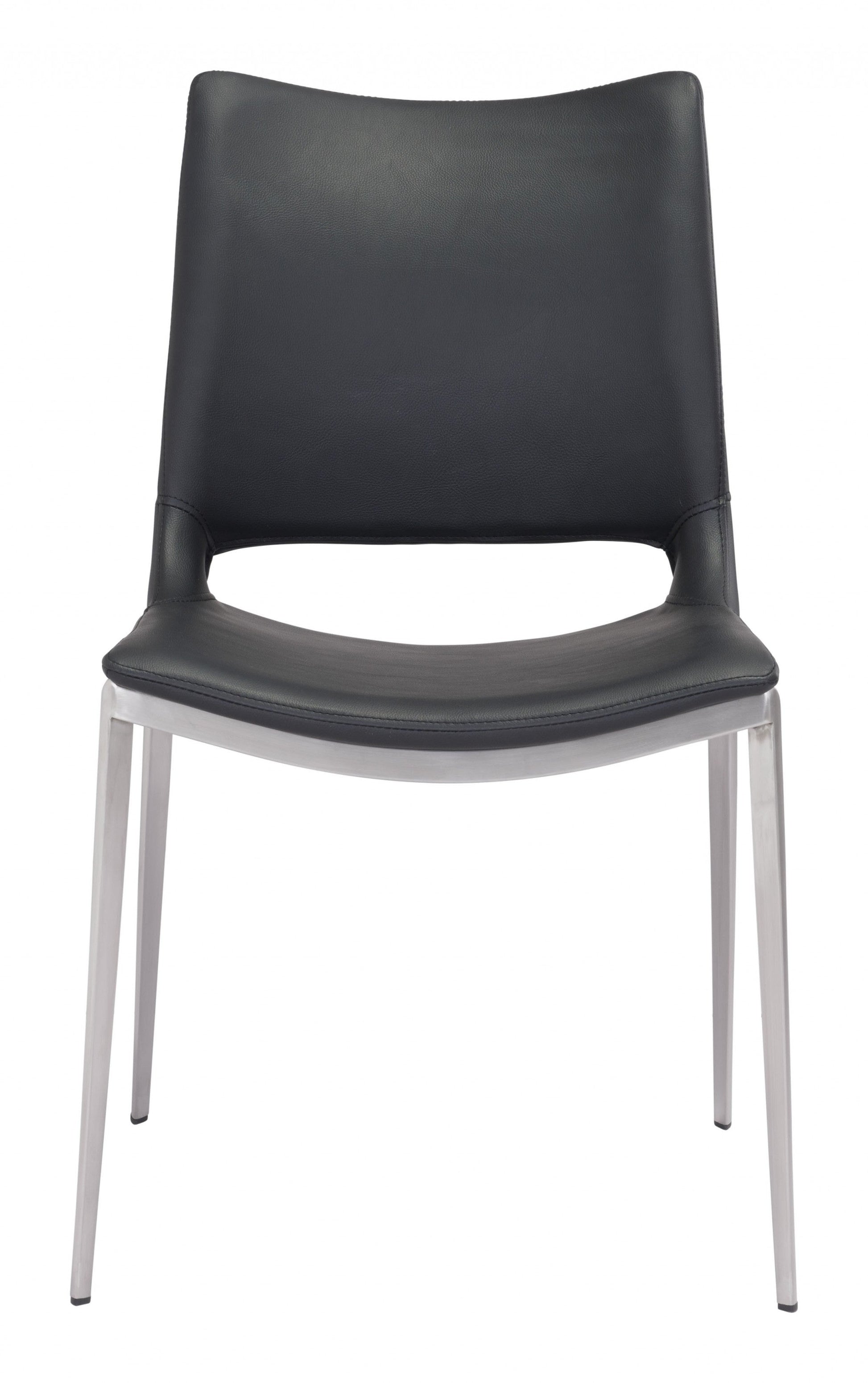 HomeRoots Cradle White Faux Leather Side or Dining Chairs in Set of 2