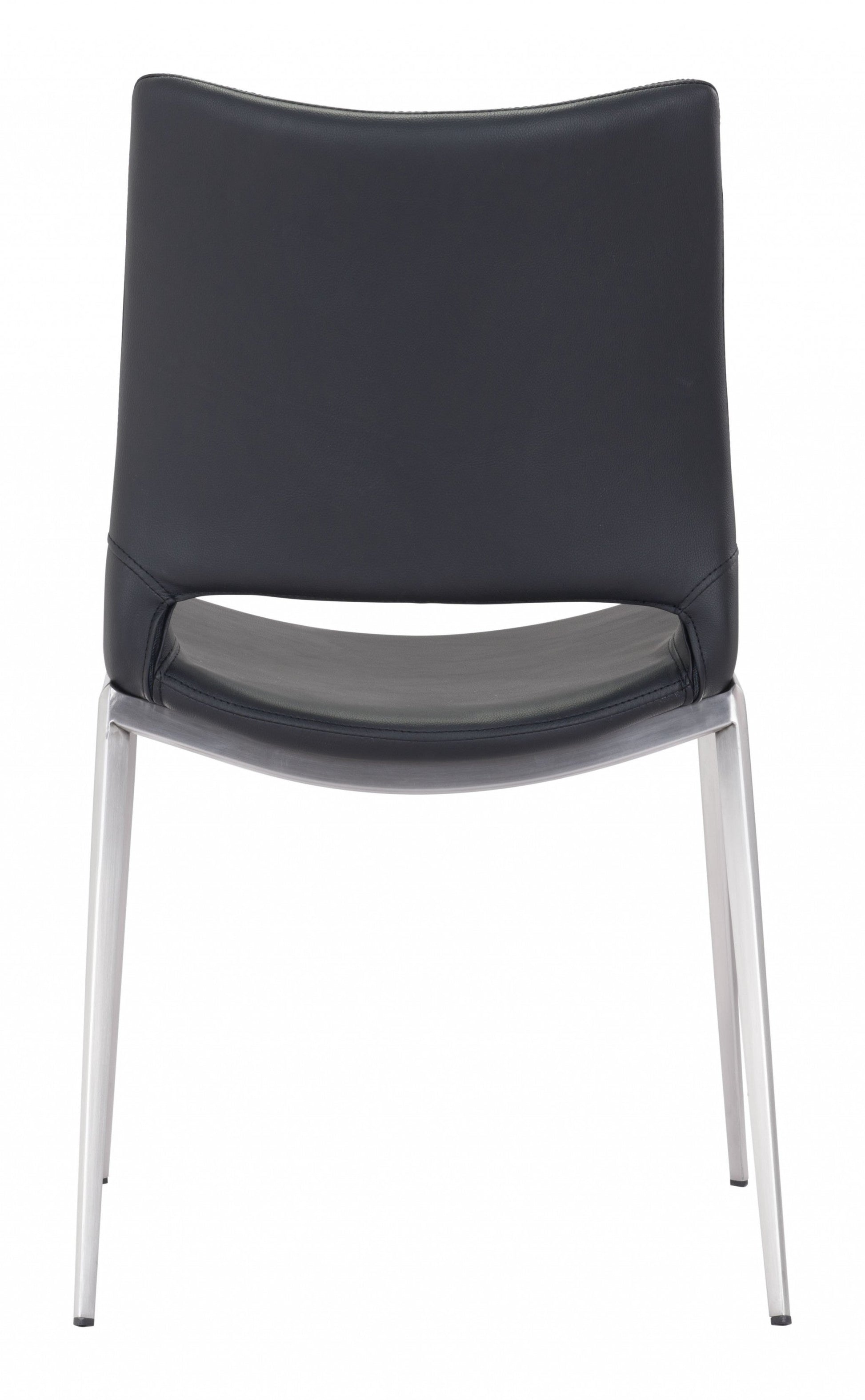 HomeRoots Cradle White Faux Leather Side or Dining Chairs in Set of 2