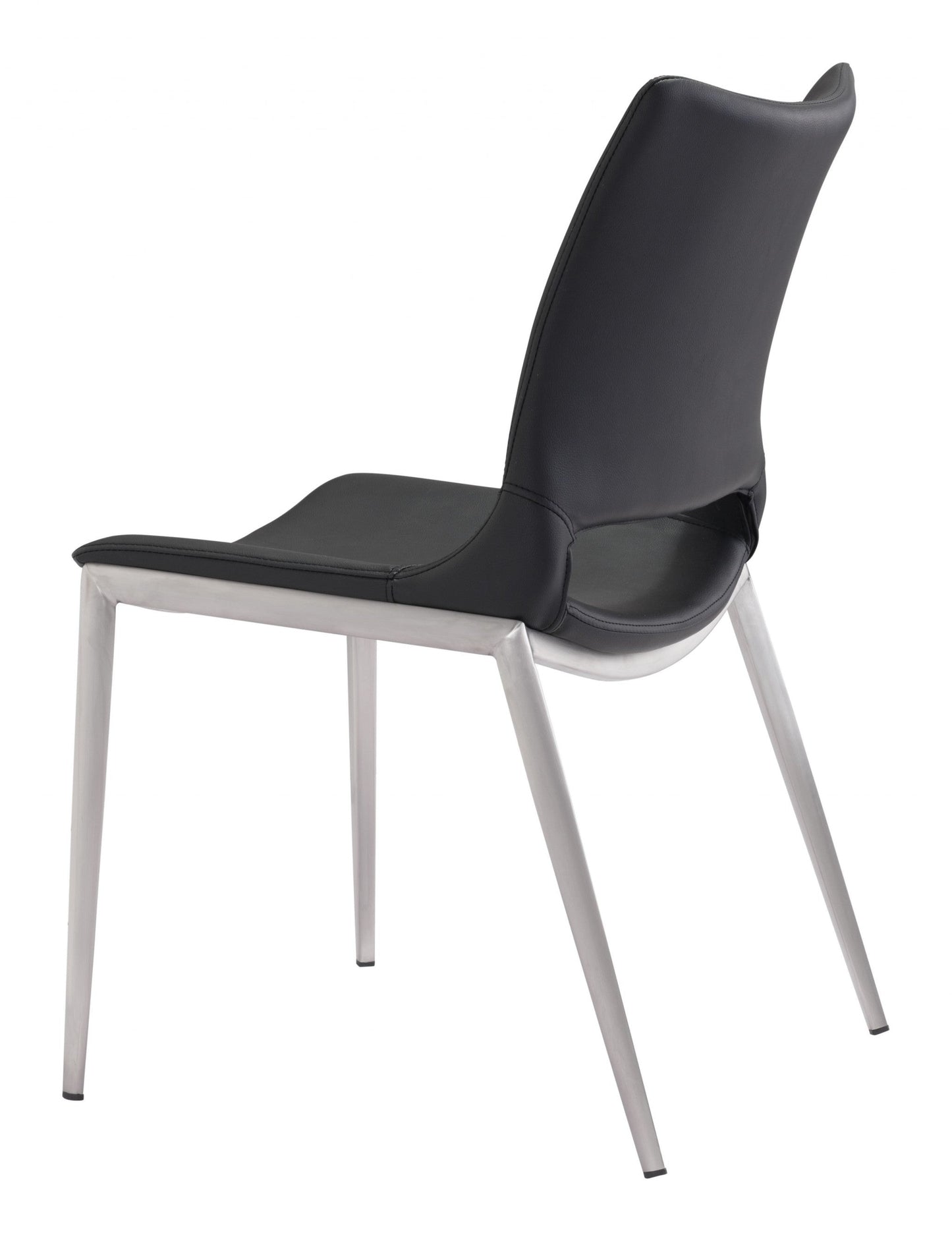 HomeRoots Cradle White Faux Leather Side or Dining Chairs in Set of 2