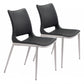 HomeRoots Cradle White Faux Leather Side or Dining Chairs in Set of 2