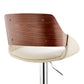 HomeRoots Cream Faux Leather Adjustable Chrome Swivel Bar Stool