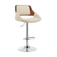 HomeRoots Cream Faux Leather Adjustable Chrome Swivel Bar Stool