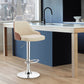 HomeRoots Cream Faux Leather Adjustable Modern Bar Stool