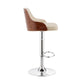 HomeRoots Cream Faux Leather Adjustable Modern Bar Stool
